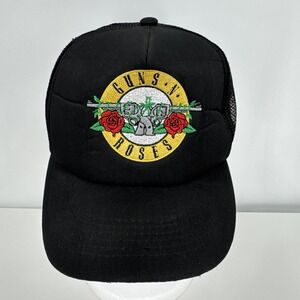 GUNS AND‎ ROSES GNR TRUCKER EMBROIDERED TOUR HAT CAP  2016 Black One Size